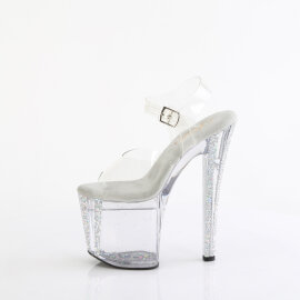 Pleaser ENCHANT-708AQUA-04 Sandalias con Plataforma plata brillante transparente