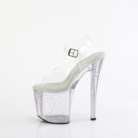 Pleaser ENCHANT-708RS-01 Sandalias Plataforma Tono Claro pedrería Transparente