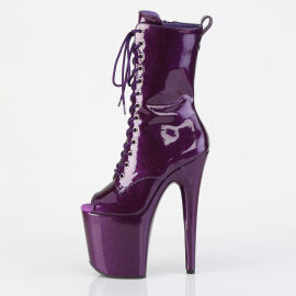 Pleaser FLAMINGO-1041GP Botines con Plataforma Charol Purpurina Morado oscuro
