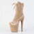 Pleaser FLAMINGO-1045VEL Botines Plataforma terciopelo beige