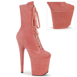 Pleaser FLAMINGO-1045VEL Botines Plataforma terciopelo rosa