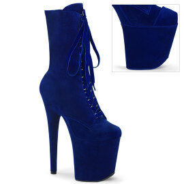 Pleaser FLAMINGO-1045VEL Botines Plataforma terciopelo azul