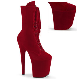 Pleaser FLAMINGO-1045VEL Botines Plataforma terciopelo Rojo