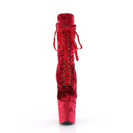 Pleaser FLAMINGO-1045VEL Botines Plataforma terciopelo Rojo