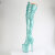 Pleaser FLAMINGO-3020GP Botas por encima de la rodilla con Plataforma Charol turquesa brillante