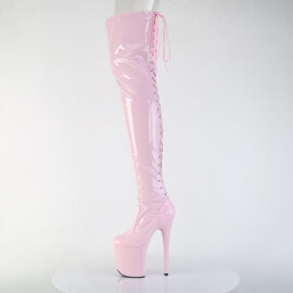 Pleaser FLAMINGO-3850 Botas por encima de la rodilla con Plataforma Charol rosa