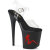 Pleaser FLAMINGO-808TGRS Sandalias Plataforma Tono Claro pedrería Negro Rojo
