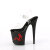 Pleaser FLAMINGO-808TGRS Sandalias Plataforma Tono Claro pedrería Negro Rojo