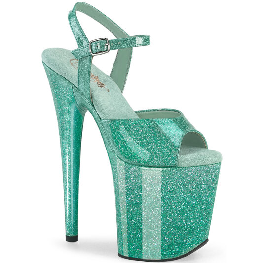 Pleaser FLAMINGO-809GP Sandalias Plataforma Charol brillo turquesa