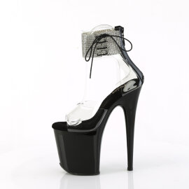 Pleaser FLAMINGO-824RS Sandalias Plataforma Tono Claro pedrería Negro