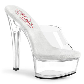 Pleaser GLEAM-601Zuecos con Plataforma  transparente