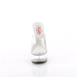 Pleaser GLEAM-601Zuecos con Plataforma  transparente