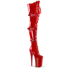 Pleaser INFINITY-3028 Botas altas con Plataforma Charol Rojo