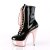 Pleaser Botín DELIGHT-1020 Negro Charol Oro Rosado Claro Metalizado EU-35 / US-5