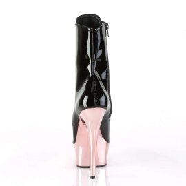 Pleaser Botín DELIGHT-1020 Negro Charol Oro Rosado Claro Metalizado EU-36 / US-6