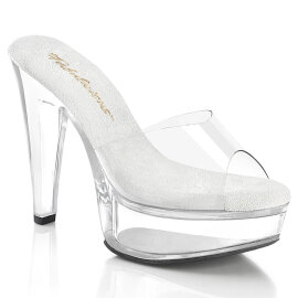 Fabulicious MARTINI-501 Zuecos con Plataforma Transparente