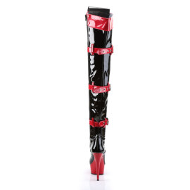 Funtasma MEDIC-3028 Botas altas hasta la rodilla con Plataforma Charol Negro