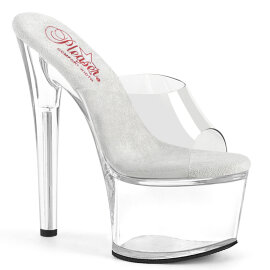 Pleaser PASSION-701Zuecos con Plataforma  transparente