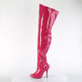 Pleaser SEDUCE-3000WC Botas por encima de la rodilla Charol rosa