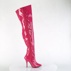 Pleaser SEDUCE-3000WC Botas por encima de la rodilla Charol rosa