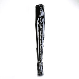 Pleaser SEDUCE-4000SLT Botas hasta la rodilla Charol Negro