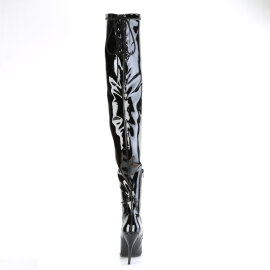 Pleaser SEDUCE-4000SLT Botas hasta la rodilla Charol Negro