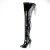 Pleaser SEDUCE-4000SLT Botas hasta la rodilla Charol Negro