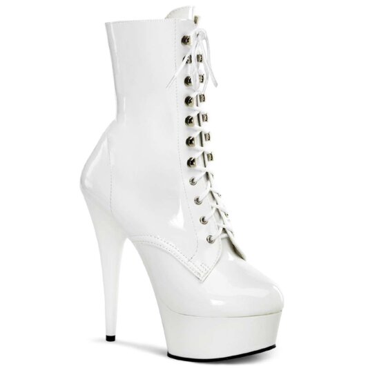 Pleaser Botín DELIGHT-1020 Blanco Charol EU-40 / US-10