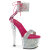 Pleaser SKY-327RSI Sandalias Plataforma pedrería plata rosa