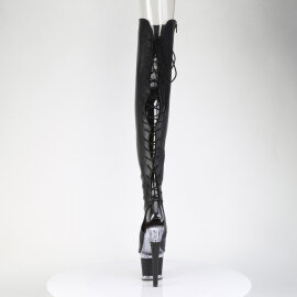 Pleaser SPECTATOR-3030 Botas por encima de la rodilla con Plataforma de Piel Sintética color Negro Tono Claro