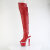 Pleaser SPECTATOR-3030 Botas por encima de la rodilla con Plataforma de Piel Sintética color Rojo Tono Claro
