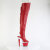 Pleaser SPECTATOR-3030 Botas por encima de la rodilla con Plataforma de Piel Sintética color Rojo Tono Claro