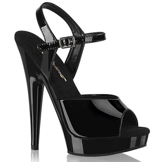 Fabulicious  SULTRY-609 Sandalias Plataforma Charol Negro