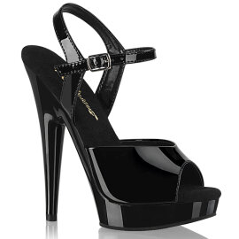 Fabulicious  SULTRY-609 Sandalias Plataforma Charol Negro