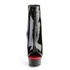 Pleaser Botín DELIGHT-1025 Negro Charol Rojo EU-35...