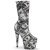 Pleaser ADORE-1002DP Botines de Plataforma de Tela Negro Blanco EU-38 / US-8