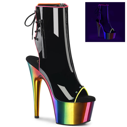 Pleaser ADORE-1018RC-02 Botines de Plataforma de Charol Cromado Negro Multicolor EU-36 / US-6