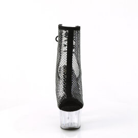 Pleaser ADORE-1018RM Sandalias de Plataforma de Cuero Sintético Transparente con pedrería negra EU-36 / US-6