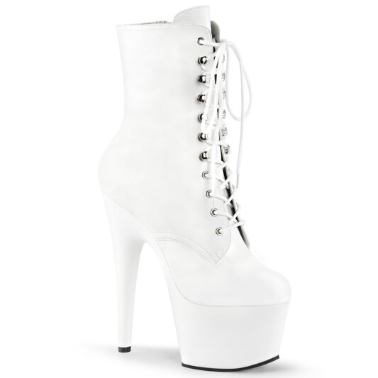 Pleaser ADORE-1020 Botines de Plataforma de cuero sintético blanco EU-37 / US-7