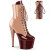 Pleaser ADORE-1020DC Botines de Plataforma de Charol en beige y burdeos EU-35 / US-5