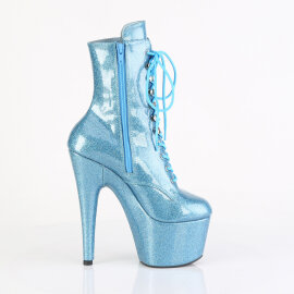 Pleaser ADORE-1020GP Botines de Plataforma de Charol con purpurina en color azul bebé EU-35 / US-5