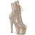 Pleaser ADORE-1020GP Botines de Plataforma de Charol con purpurina en color beige EU-39 / US-9