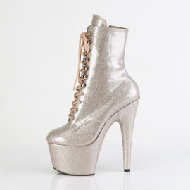 Pleaser ADORE-1020GP Botines de Plataforma de Charol con purpurina en color beige EU-43 / US-13