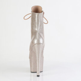Pleaser ADORE-1020GP Botines de Plataforma de Charol con purpurina en color beige EU-43 / US-13