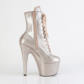 Pleaser ADORE-1020GP Botines de Plataforma de Charol con purpurina en color beige EU-43 / US-13