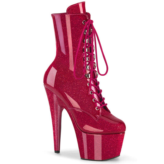 Pleaser ADORE-1020GP Botines de Plataforma de Charol con purpurina en color rosa EU-40 / US-10