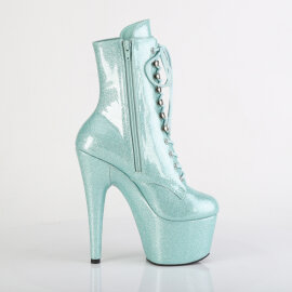 Pleaser ADORE-1020GP Botines de Plataforma de Charol con purpurina en color verde menta EU-44 / US-14