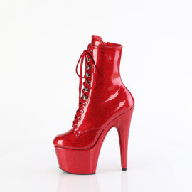 Pleaser ADORE-1020GP Botines de Plataforma de Charol con purpurina en color Rojo EU-42 / US-12