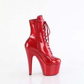 Pleaser ADORE-1020GP Botines de Plataforma de Charol con purpurina en color Rojo EU-42 / US-12