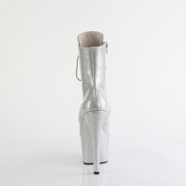 Pleaser ADORE-1020GP Botines de Plataforma de Charol con purpurina en color plateado EU-43 / US-13